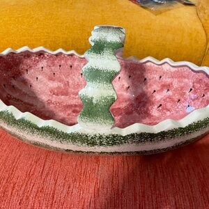 Vintage Watermelon Ceramic Serving Bowl